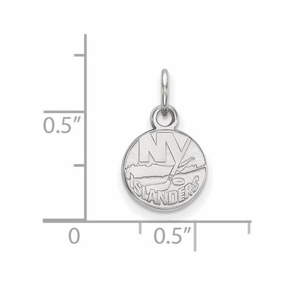 Alternate view of the 14k White Gold NHL New York Islanders XS (Tiny) Disc Charm or Pendant by The Black Bow Jewelry Co.