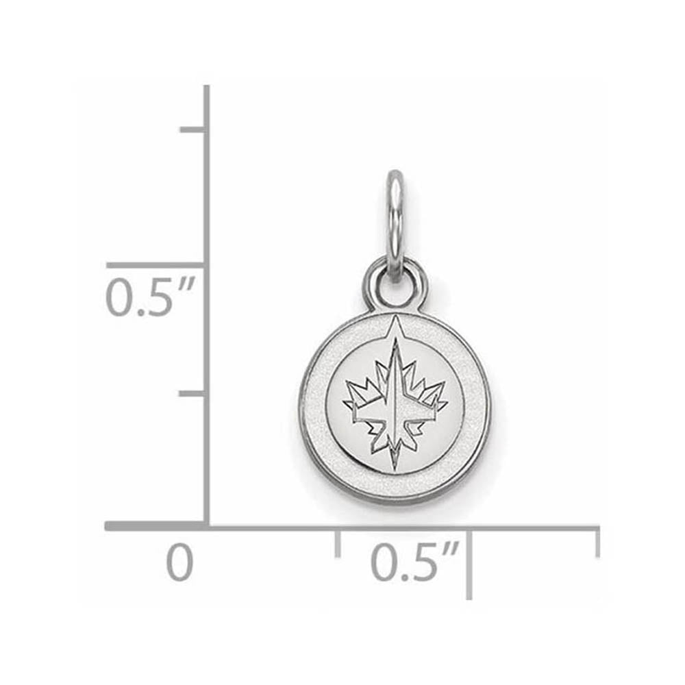 Alternate view of the 14k White Gold NHL Winnipeg Jets XS (Tiny) Disc Charm or Pendant by The Black Bow Jewelry Co.