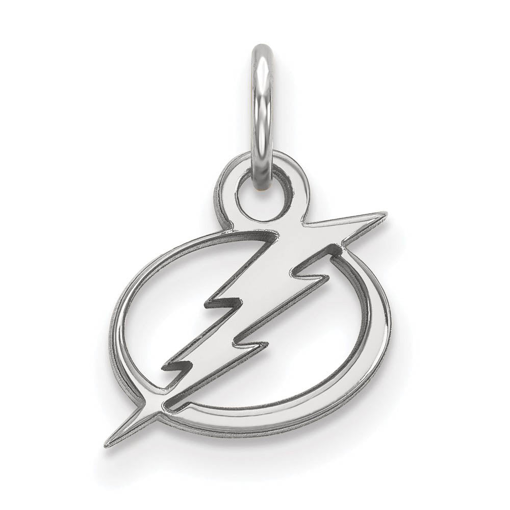 14k White Gold NHL Tampa Bay Lightning XS (Tiny) Charm or Pendant, Item P29815 by The Black Bow Jewelry Co.