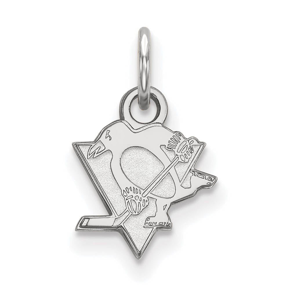 14k White Gold NHL Pittsburgh Penguins XS (Tiny) Charm or Pendant, Item P29818 by The Black Bow Jewelry Co.