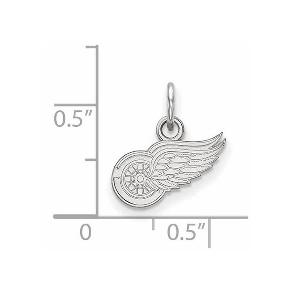Alternate view of the 14k White Gold NHL Detroit Red Wings XS (Tiny) Charm or Pendant by The Black Bow Jewelry Co.