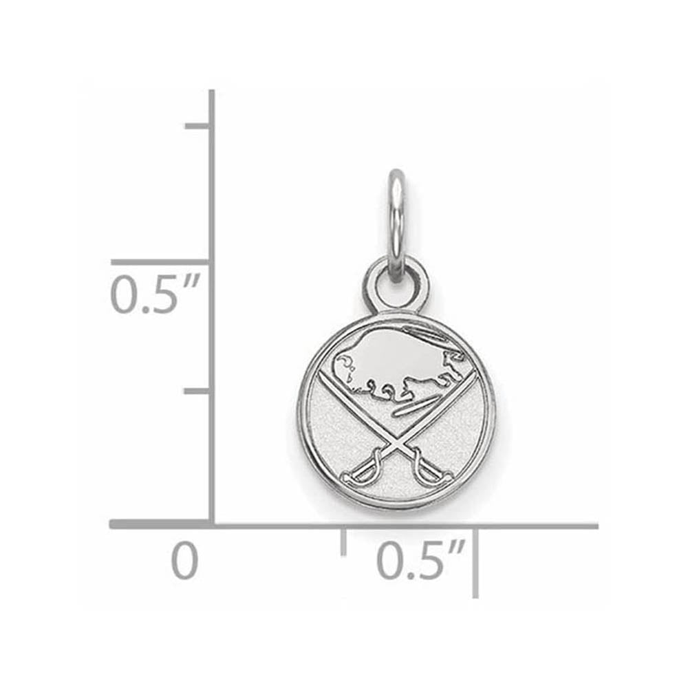 Alternate view of the 14k White Gold NHL Buffalo Sabres XS (Tiny) Disc Charm or Pendant by The Black Bow Jewelry Co.