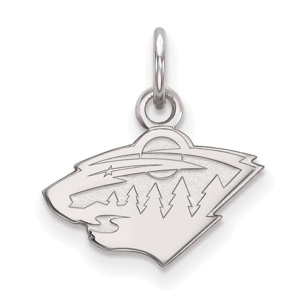 14k White Gold NHL Minnesota Wild XS (Tiny) Charm or Pendant, Item P29824 by The Black Bow Jewelry Co.