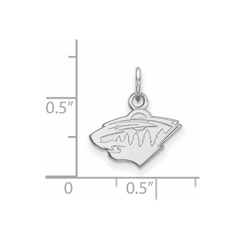 Alternate view of the 14k White Gold NHL Minnesota Wild XS (Tiny) Charm or Pendant by The Black Bow Jewelry Co.