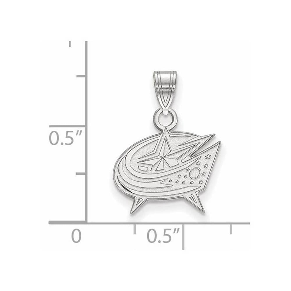 Alternate view of the 14k White Gold NHL Columbus Blue Jackets Small Pendant by The Black Bow Jewelry Co.