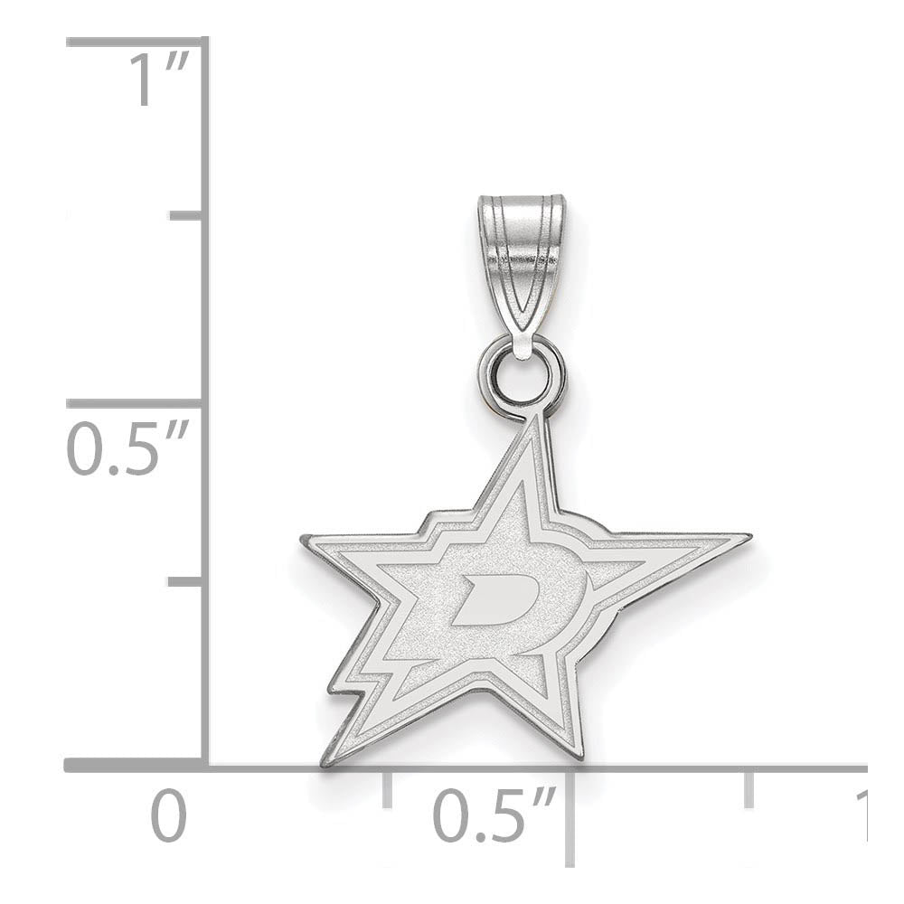 Alternate view of the 14k White Gold NHL Dallas Stars Small Pendant by The Black Bow Jewelry Co.