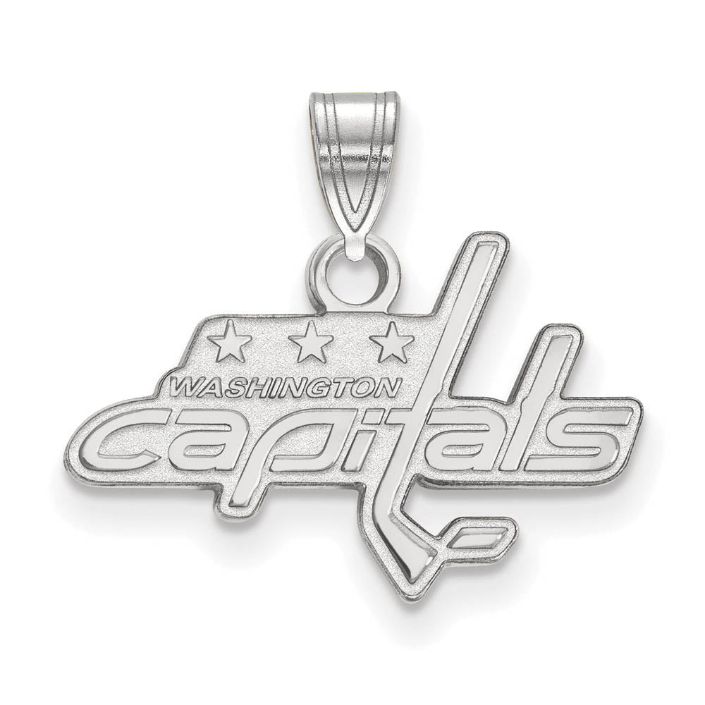 14k White Gold NHL Washington Capitals Small Pendant, Item P29839 by The Black Bow Jewelry Co.