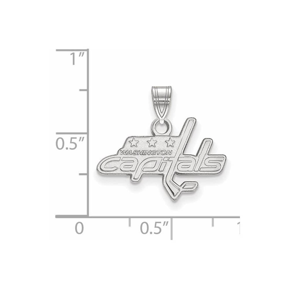 Alternate view of the 14k White Gold NHL Washington Capitals Small Pendant by The Black Bow Jewelry Co.