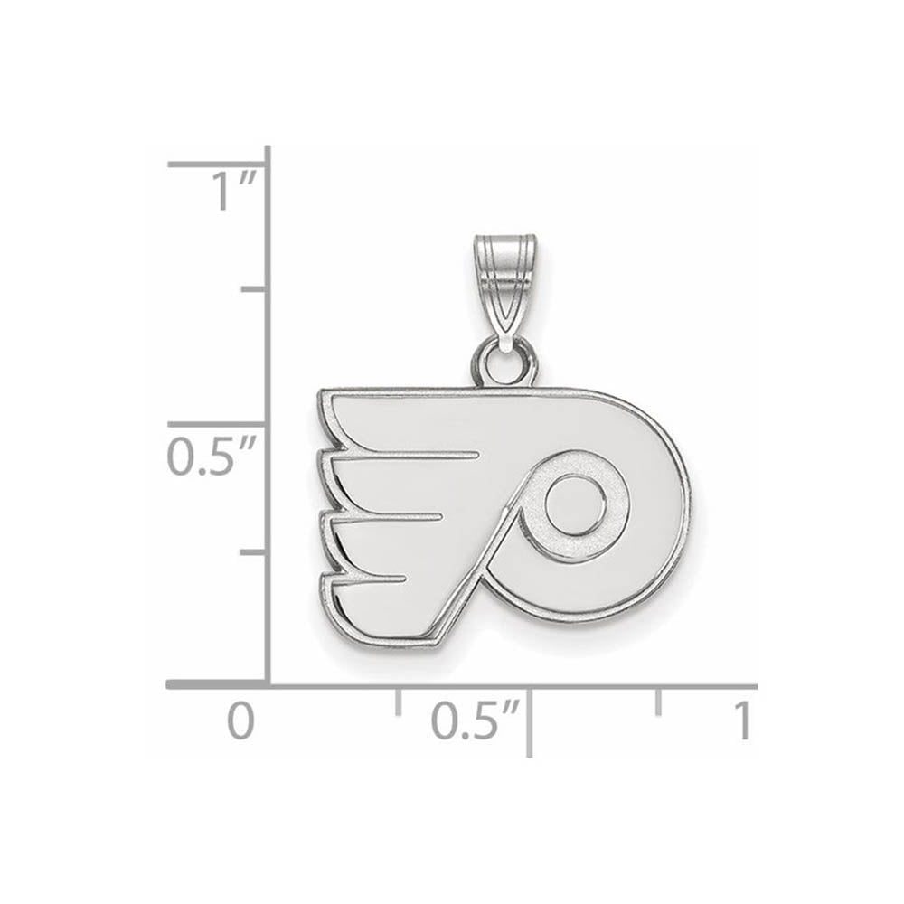 Alternate view of the 14k White Gold NHL Philadelphia Flyers Small Pendant by The Black Bow Jewelry Co.