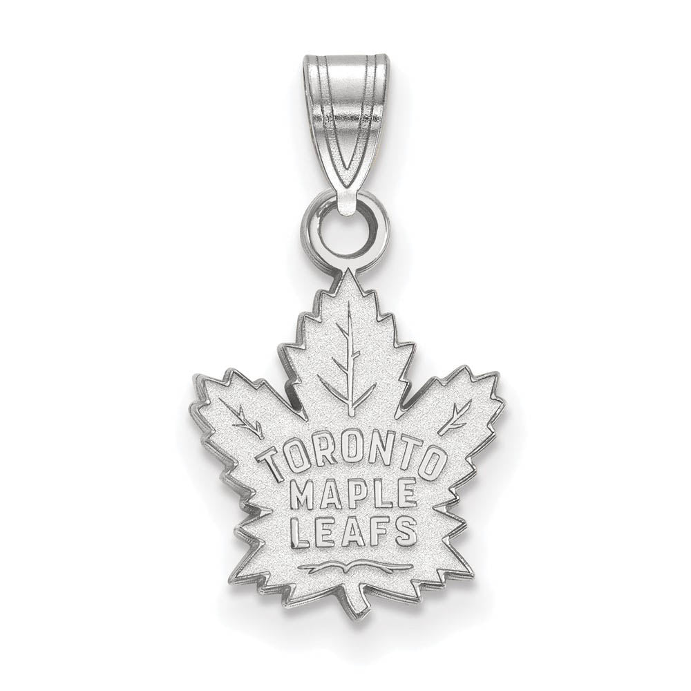 14k White Gold NHL Toronto Maple Leafs Small Pendant, Item P29848 by The Black Bow Jewelry Co.