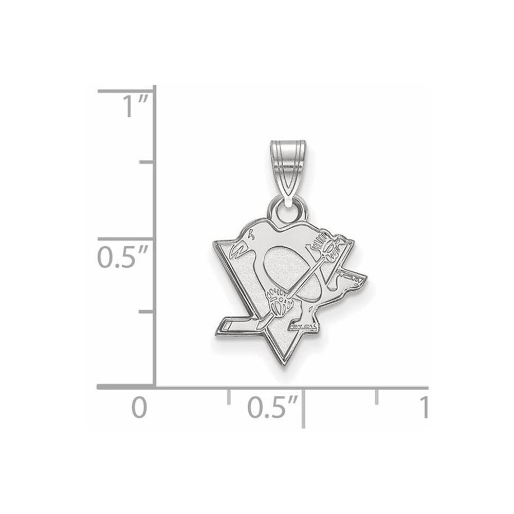 Alternate view of the 14k White Gold NHL Pittsburgh Penguins Small Pendant by The Black Bow Jewelry Co.