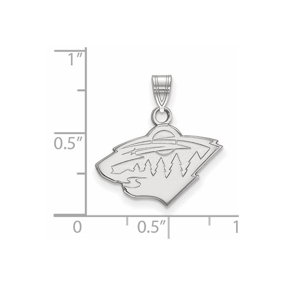 Alternate view of the 14k White Gold NHL Minnesota Wild Small Pendant by The Black Bow Jewelry Co.