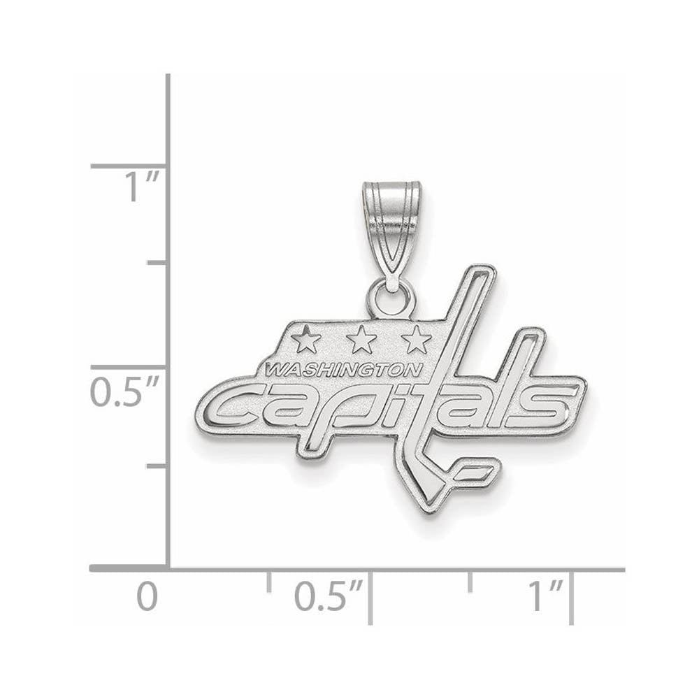 Alternate view of the 14k White Gold NHL Washington Capitals Medium Pendant by The Black Bow Jewelry Co.