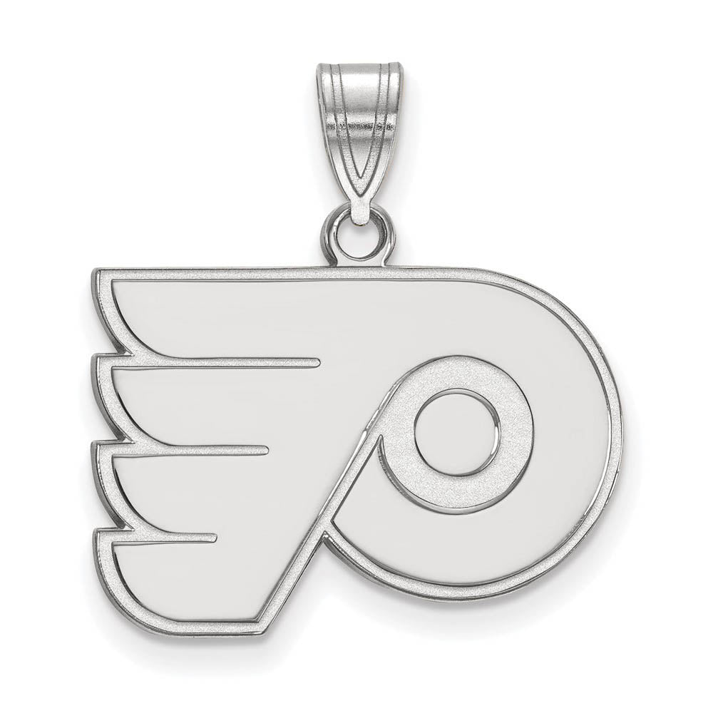 14k White Gold NHL Philadelphia Flyers Medium Pendant, Item P29864 by The Black Bow Jewelry Co.