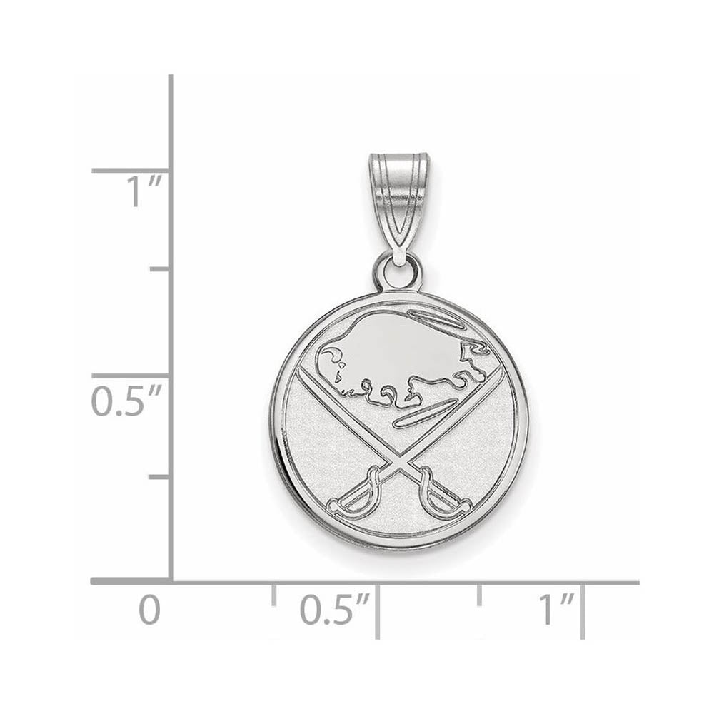 Alternate view of the 14k White Gold NHL Buffalo Sabres Medium Disc Pendant by The Black Bow Jewelry Co.