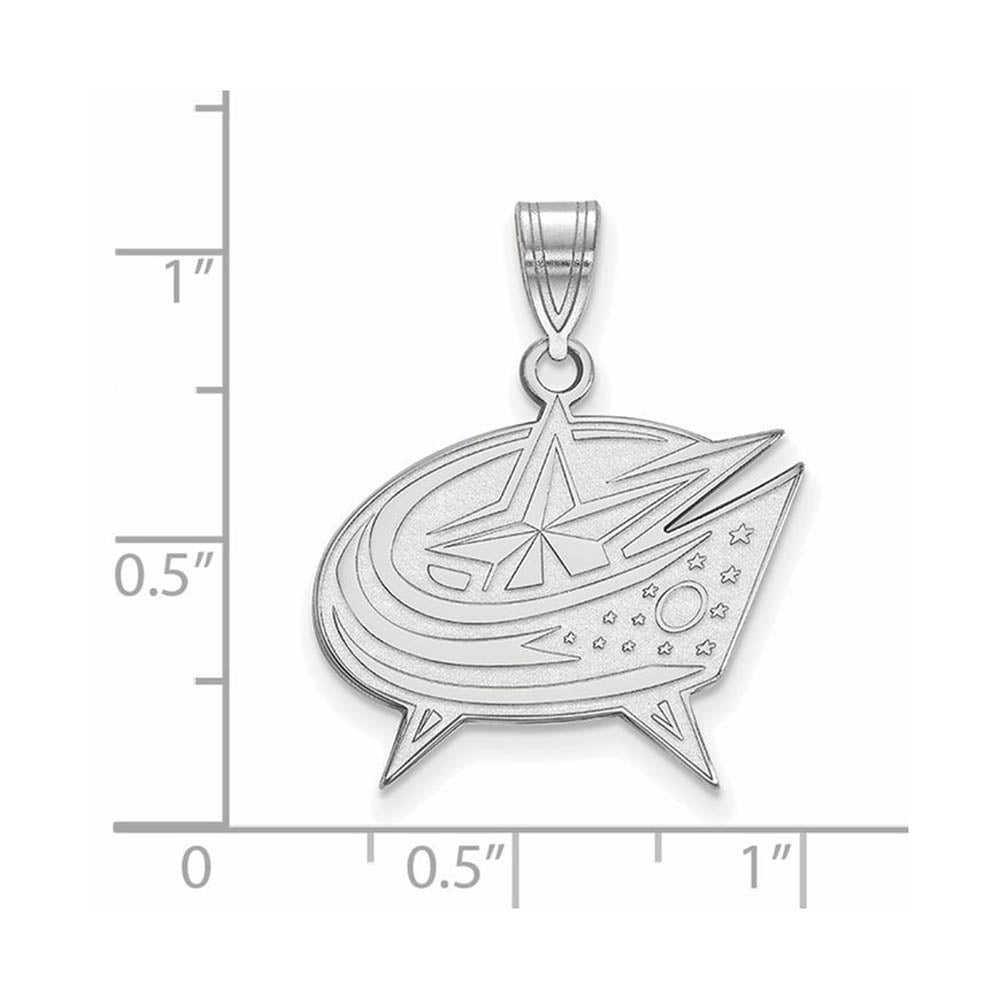 Alternate view of the 14k White Gold NHL Columbus Blue Jackets Large Pendant by The Black Bow Jewelry Co.