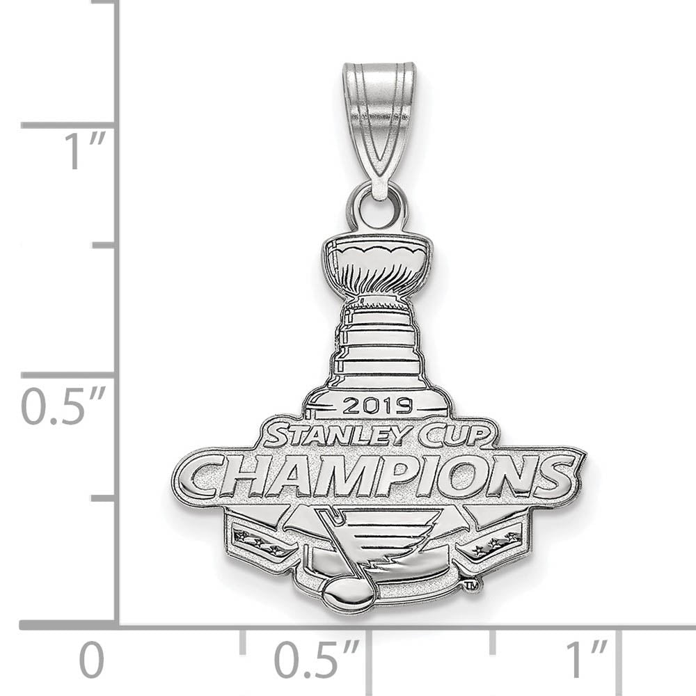 Alternate view of the 14k White Gold 2019 Stanley Cup Champions St. Louis Blues LG Pendant by The Black Bow Jewelry Co.