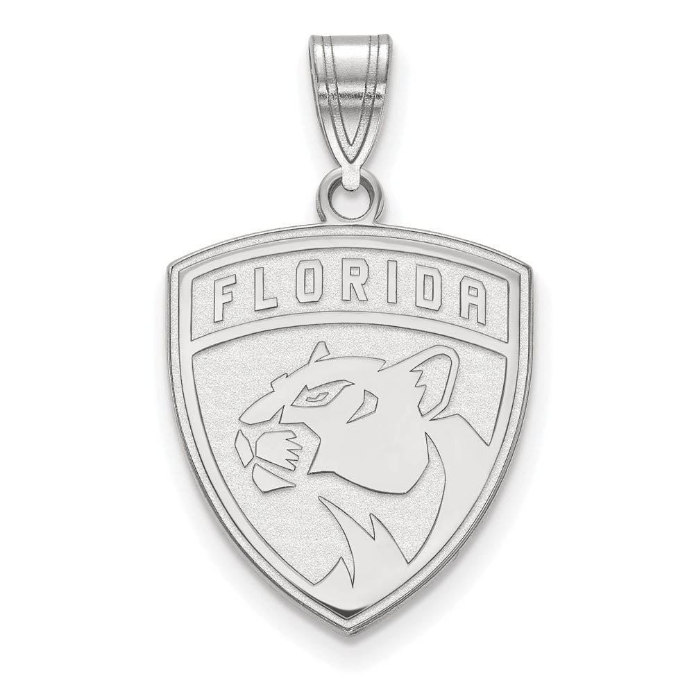 14k White Gold NHL Florida Panthers Large Pendant, Item P29880 by The Black Bow Jewelry Co.
