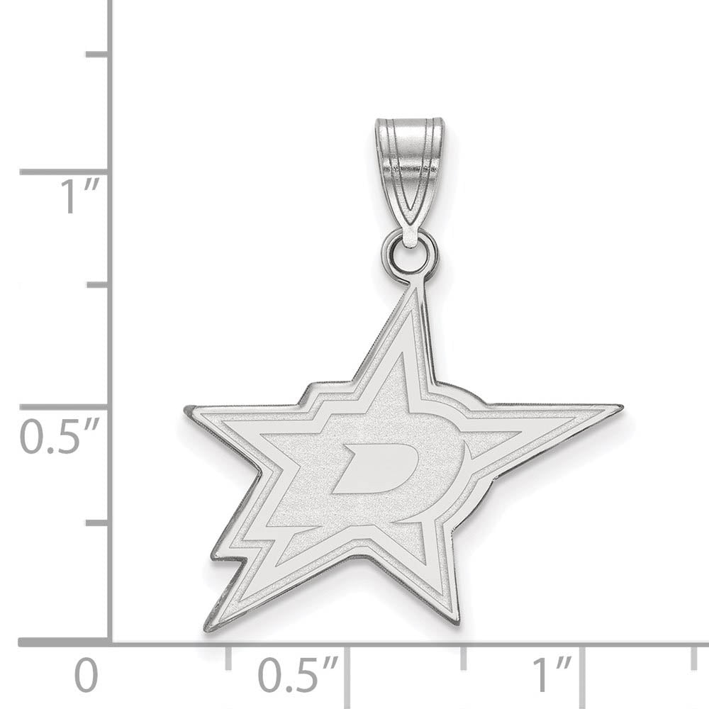 Alternate view of the 14k White Gold NHL Dallas Stars Large Pendant by The Black Bow Jewelry Co.