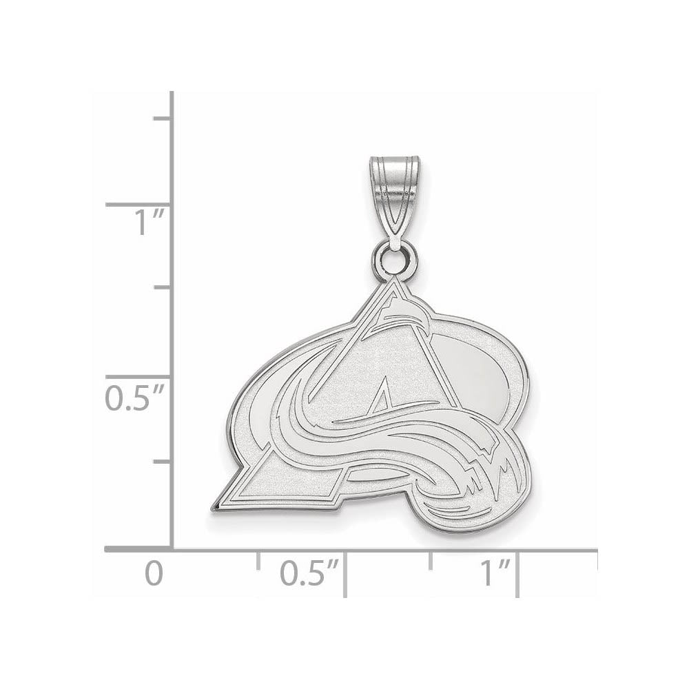 Alternate view of the 14k White Gold NHL Colorado Avalanche Large Pendant by The Black Bow Jewelry Co.