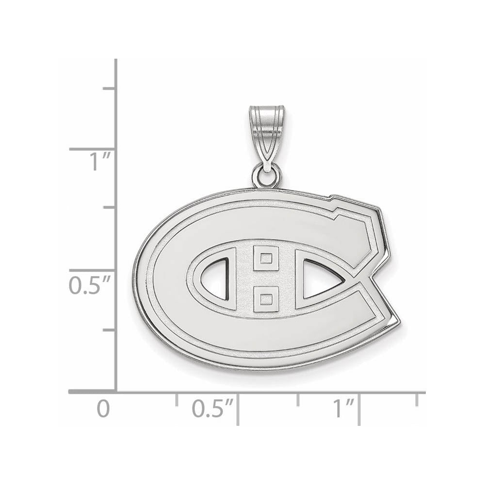 Alternate view of the 14k White Gold NHL Montreal Canadiens Large Pendant by The Black Bow Jewelry Co.