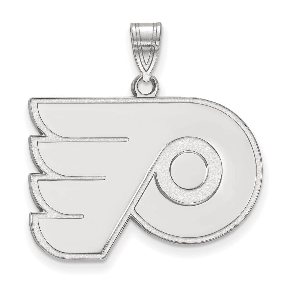 14k White Gold NHL Philadelphia Flyers Large Pendant, Item P29888 by The Black Bow Jewelry Co.