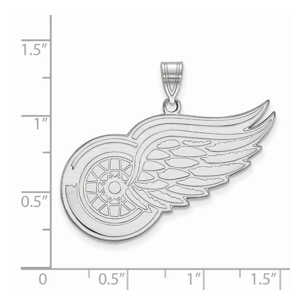 Alternate view of the 14k White Gold NHL Detroit Red Wings XL Pendant by The Black Bow Jewelry Co.