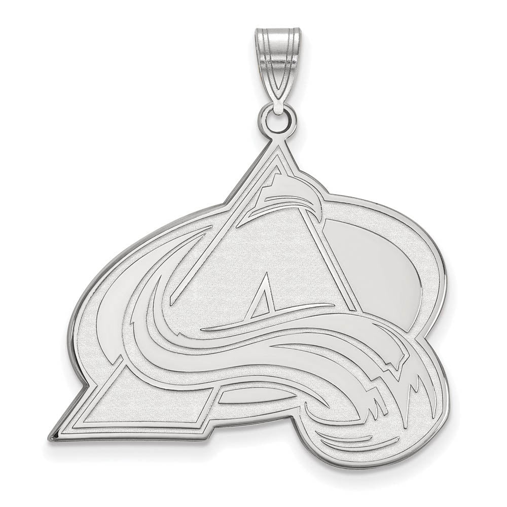 14k White Gold NHL Colorado Avalanche XL Pendant, Item P29904 by The Black Bow Jewelry Co.