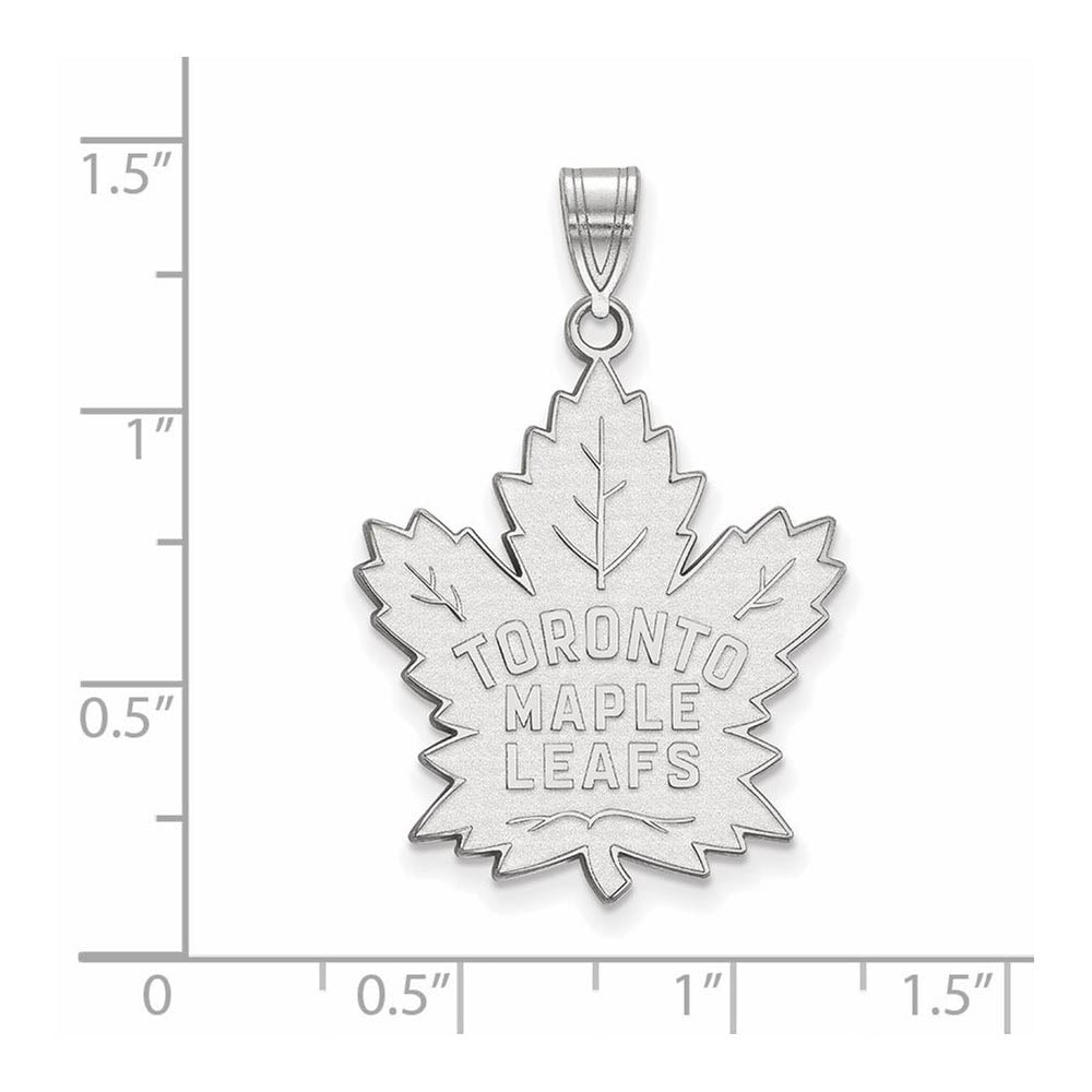Alternate view of the 14k White Gold NHL Toronto Maple Leafs XL Pendant by The Black Bow Jewelry Co.