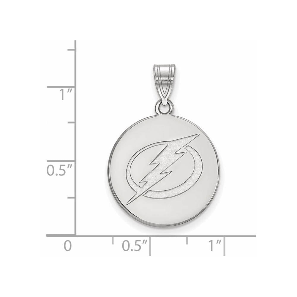 Alternate view of the 14k White Gold NHL Tampa Bay Lightning Large Disc Pendant by The Black Bow Jewelry Co.