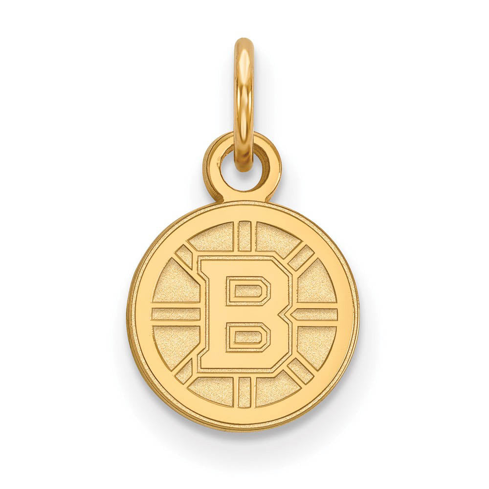 14k Yellow Gold NHL Boston Bruins XS (Tiny) Disc Charm or Pendant, Item P29920 by The Black Bow Jewelry Co.