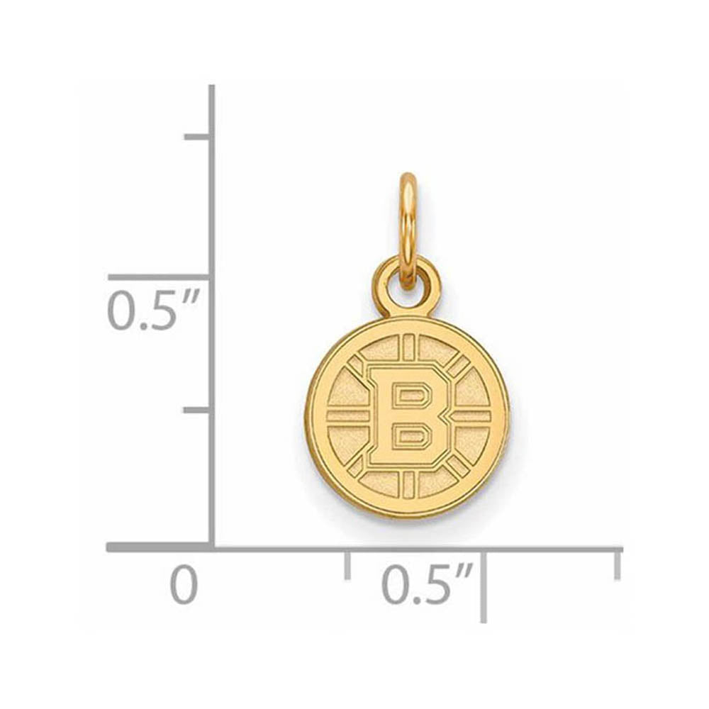 Alternate view of the 14k Yellow Gold NHL Boston Bruins XS (Tiny) Disc Charm or Pendant by The Black Bow Jewelry Co.