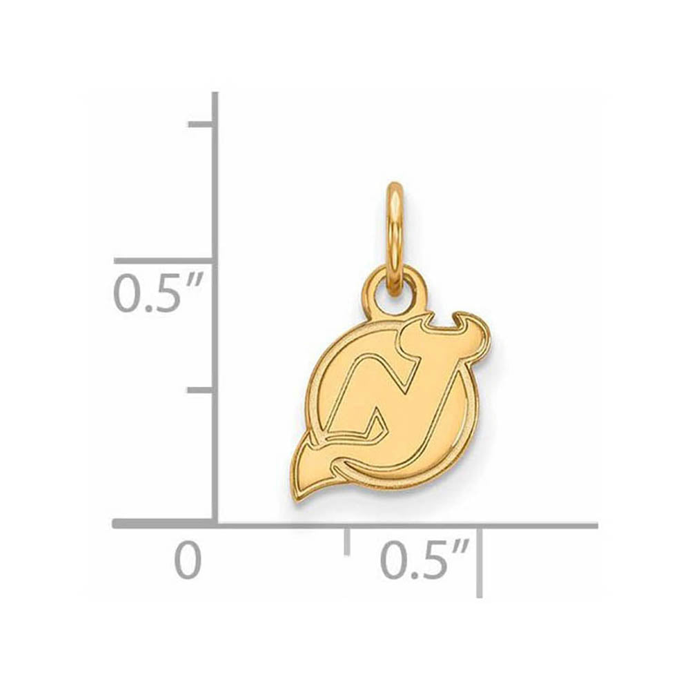 Alternate view of the 14k Yellow Gold NHL New Jersey Devils XS (Tiny) Charm or Pendant by The Black Bow Jewelry Co.