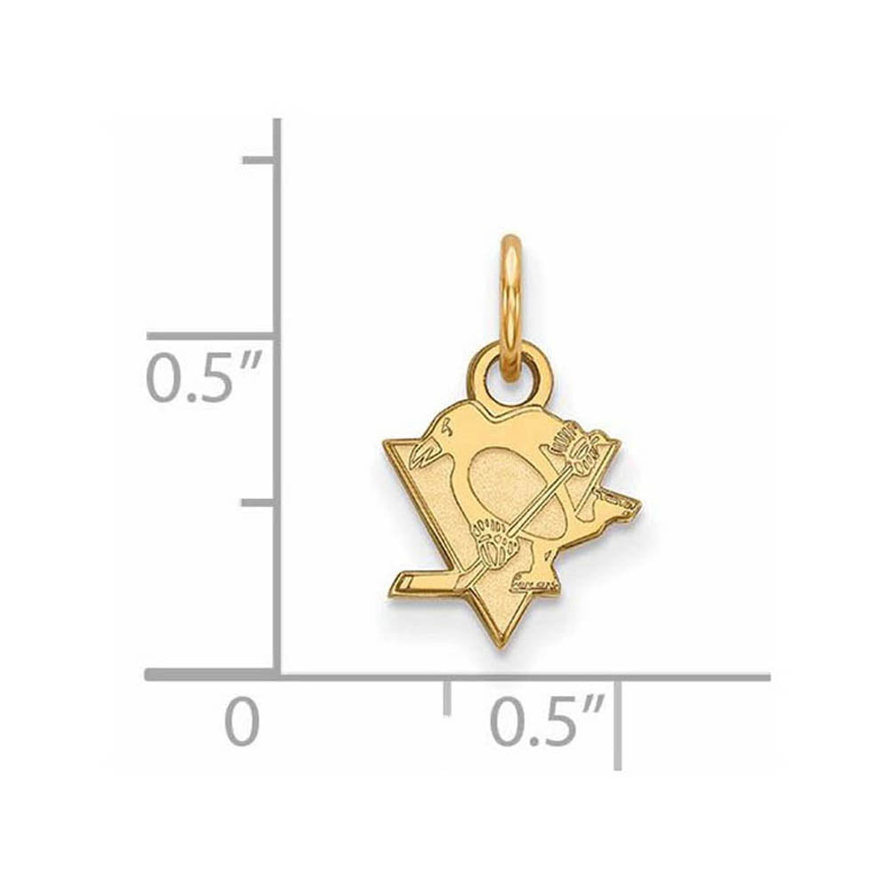 Alternate view of the 14k Yellow Gold NHL Pittsburgh Penguins XS (Tiny) Charm or Pendant by The Black Bow Jewelry Co.