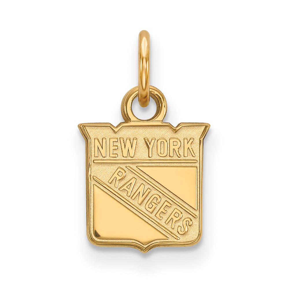 14k Yellow Gold NHL New York Rangers XS (Tiny) Charm or Pendant, Item P29933 by The Black Bow Jewelry Co.