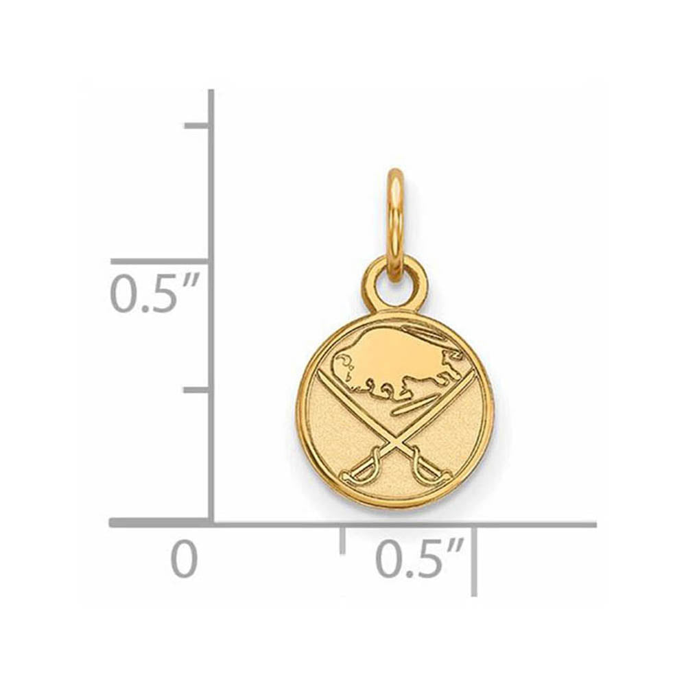 Alternate view of the 14k Yellow Gold NHL Buffalo Sabres XS (Tiny) Disc Charm or Pendant by The Black Bow Jewelry Co.