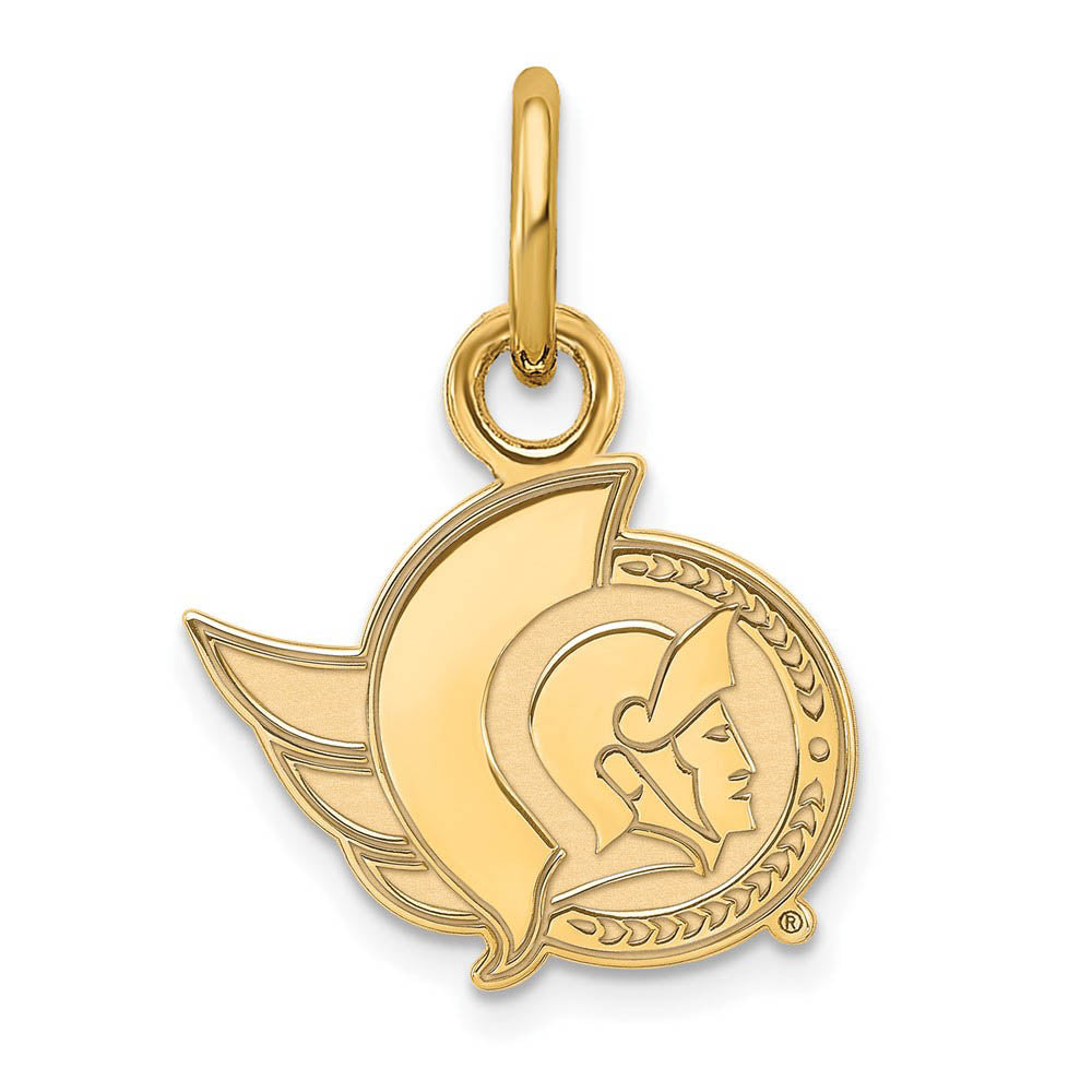 14k Yellow Gold NHL Ottawa Senators XS (Tiny) Charm or Pendant, Item P29936 by The Black Bow Jewelry Co.