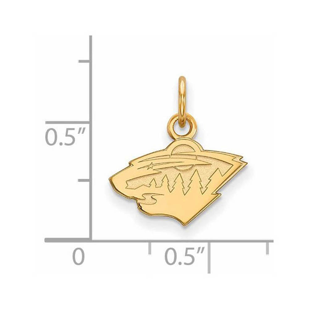 Alternate view of the 14k Yellow Gold NHL Minnesota Wild XS (Tiny) Charm or Pendant by The Black Bow Jewelry Co.