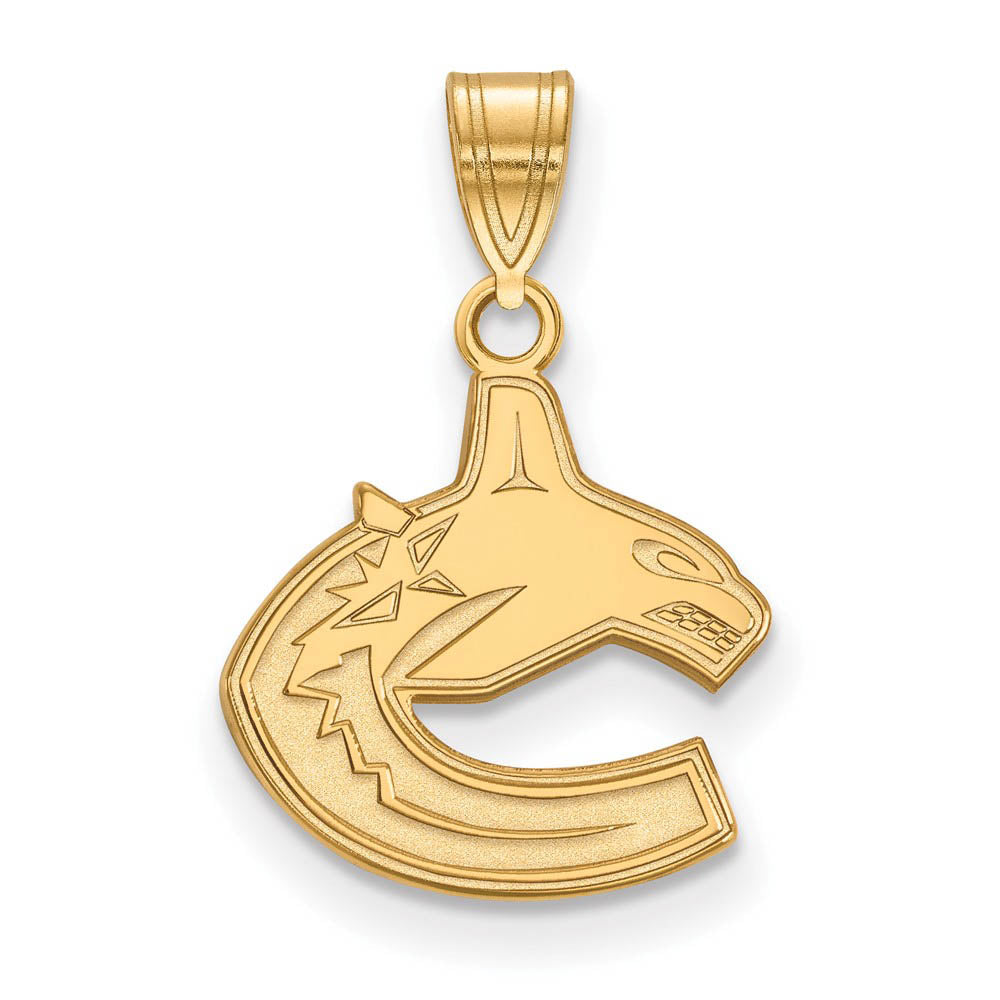 14k Yellow Gold NHL Vancouver Canucks Small Pendant, Item P29942 by The Black Bow Jewelry Co.