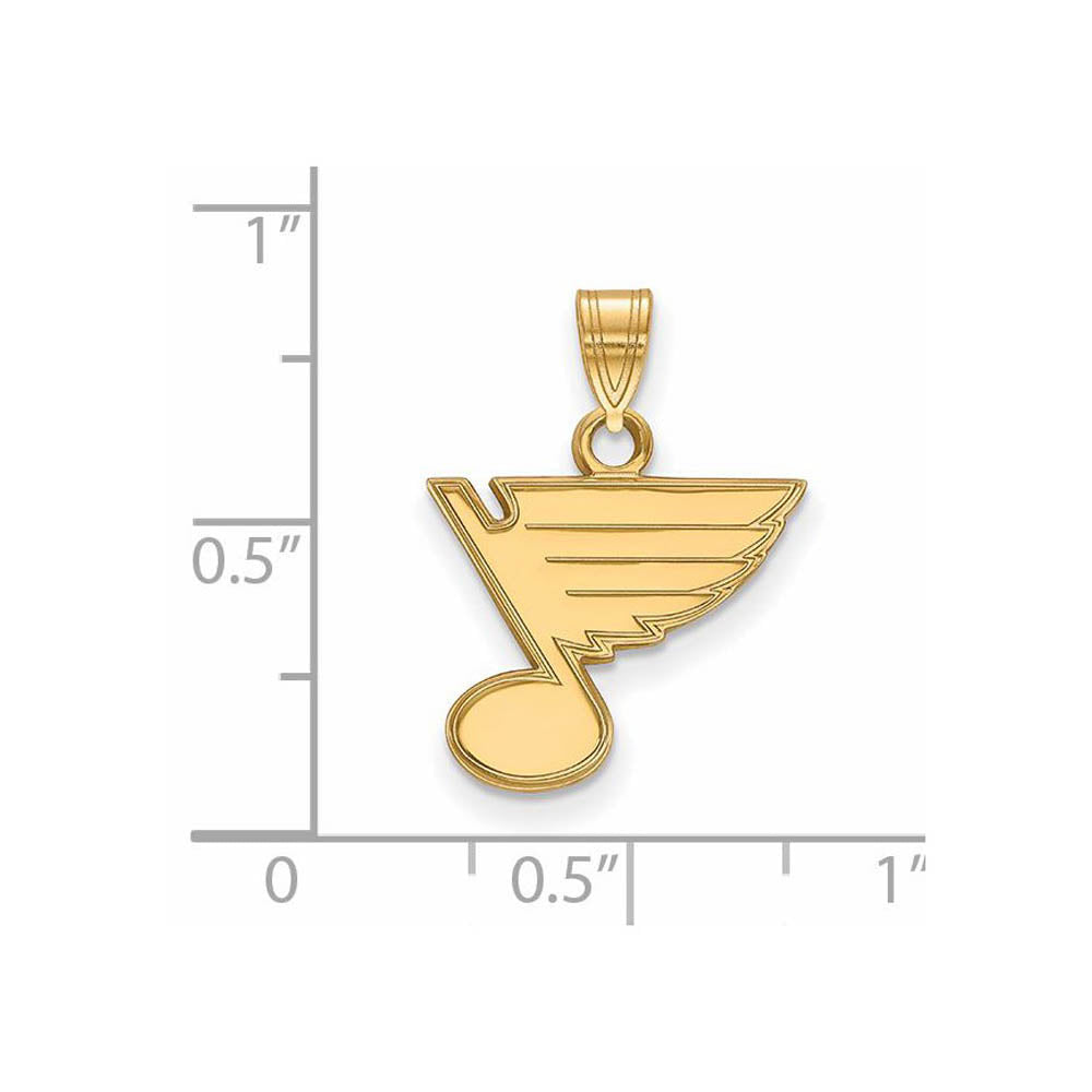 Alternate view of the 14k Yellow Gold NHL St. Louis Blues Small Pendant by The Black Bow Jewelry Co.