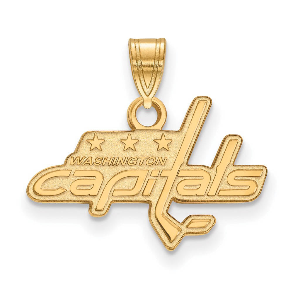 14k Yellow Gold NHL Washington Capitals Small Pendant, Item P29953 by The Black Bow Jewelry Co.