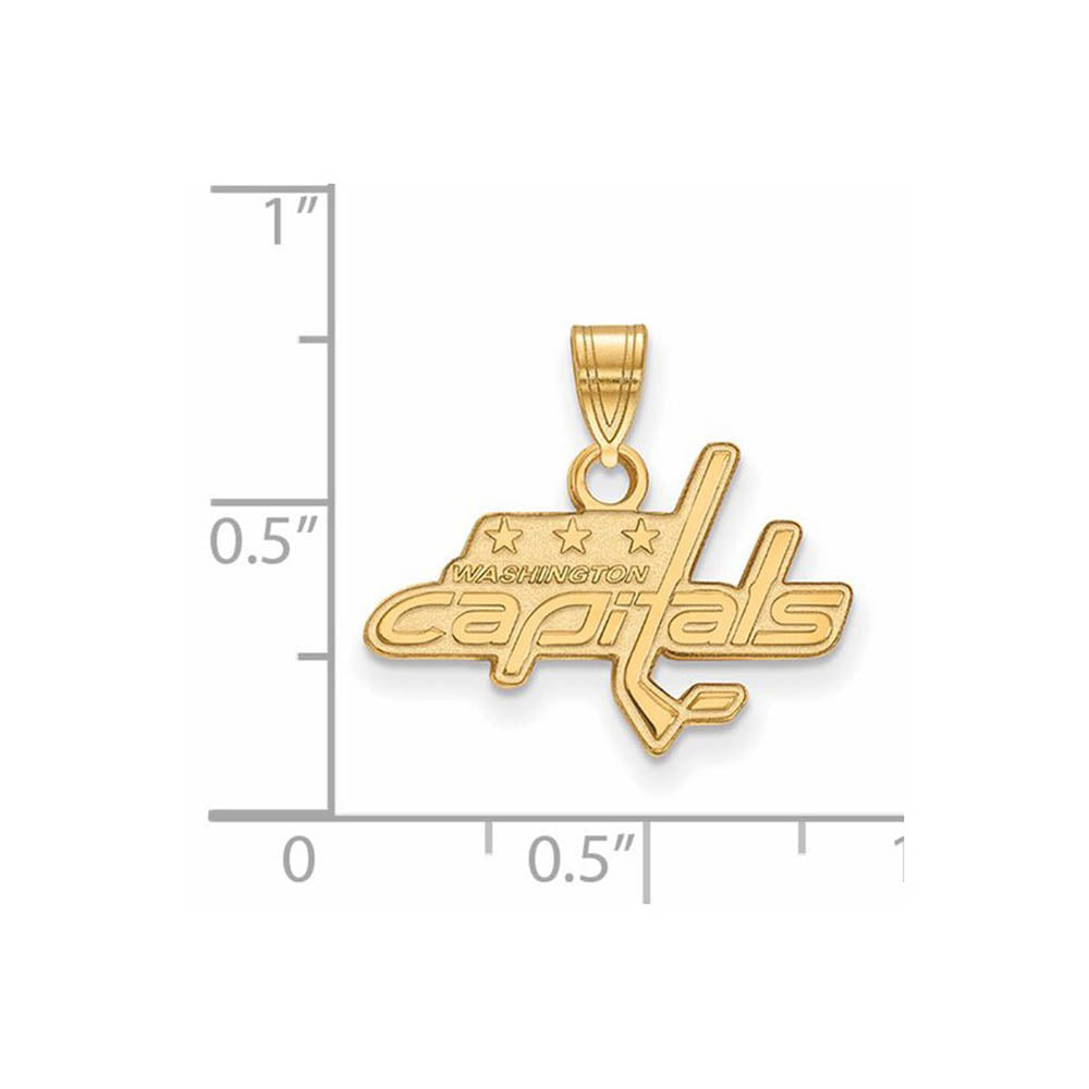 Alternate view of the 14k Yellow Gold NHL Washington Capitals Small Pendant by The Black Bow Jewelry Co.