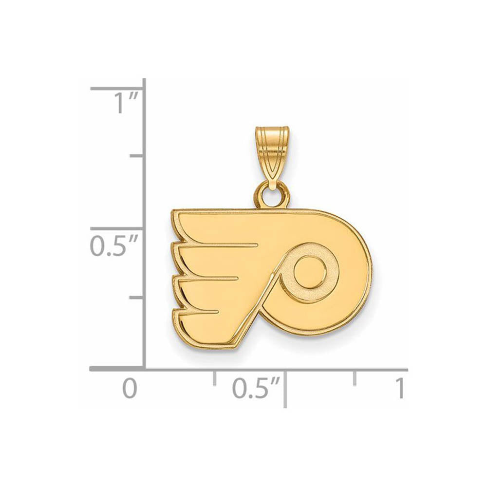 Alternate view of the 14k Yellow Gold NHL Philadelphia Flyers Small Pendant by The Black Bow Jewelry Co.