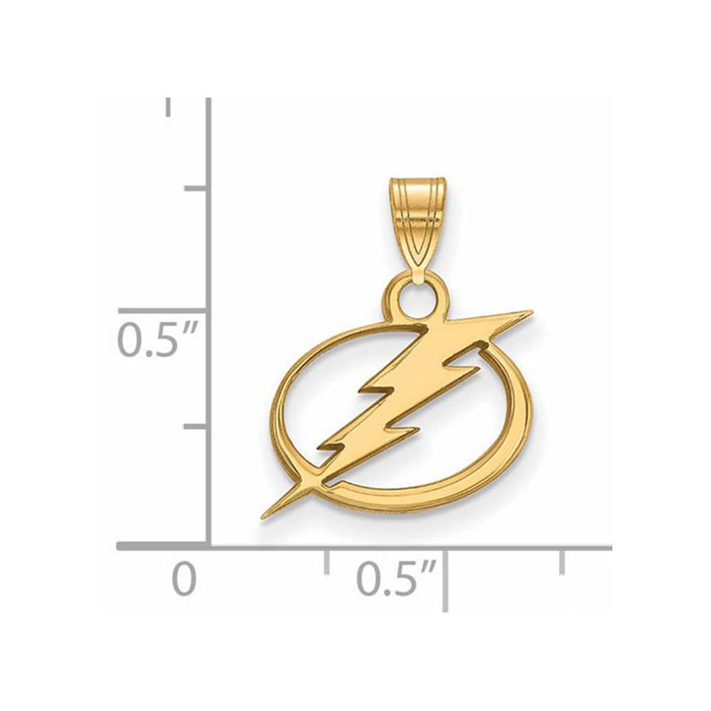 Alternate view of the 14k Yellow Gold NHL Tampa Bay Lightning Small Pendant by The Black Bow Jewelry Co.