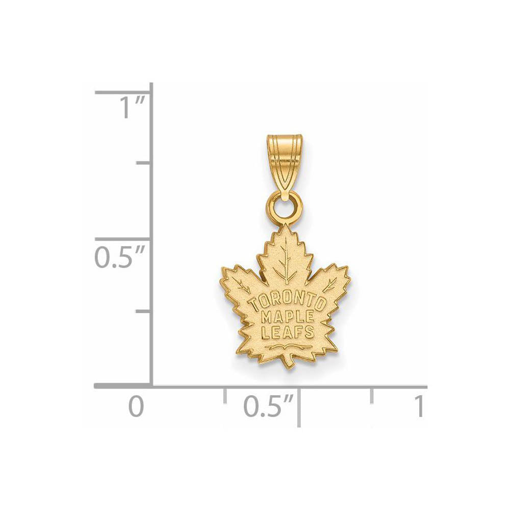 Alternate view of the 14k Yellow Gold NHL Toronto Maple Leafs Small Pendant by The Black Bow Jewelry Co.