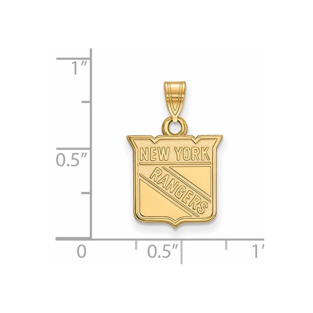 Alternate view of the 14k Yellow Gold NHL New York Rangers Small Pendant by The Black Bow Jewelry Co.