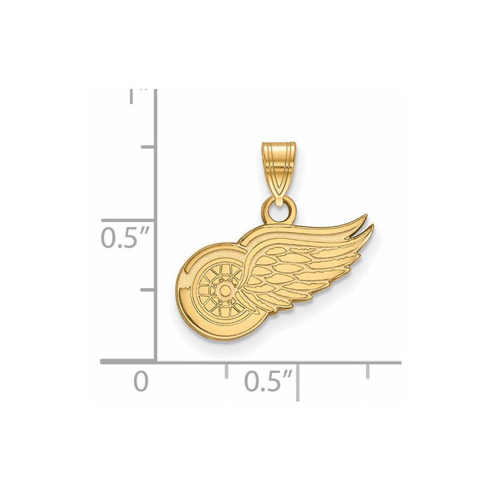 Alternate view of the 14k Yellow Gold NHL Detroit Red Wings Small Pendant by The Black Bow Jewelry Co.