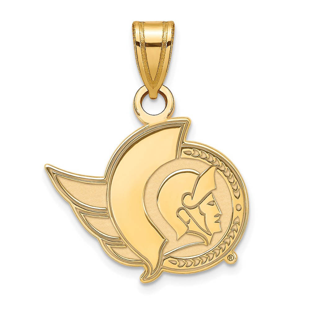 14k Yellow Gold NHL Ottawa Senators Small Pendant, Item P29967 by The Black Bow Jewelry Co.