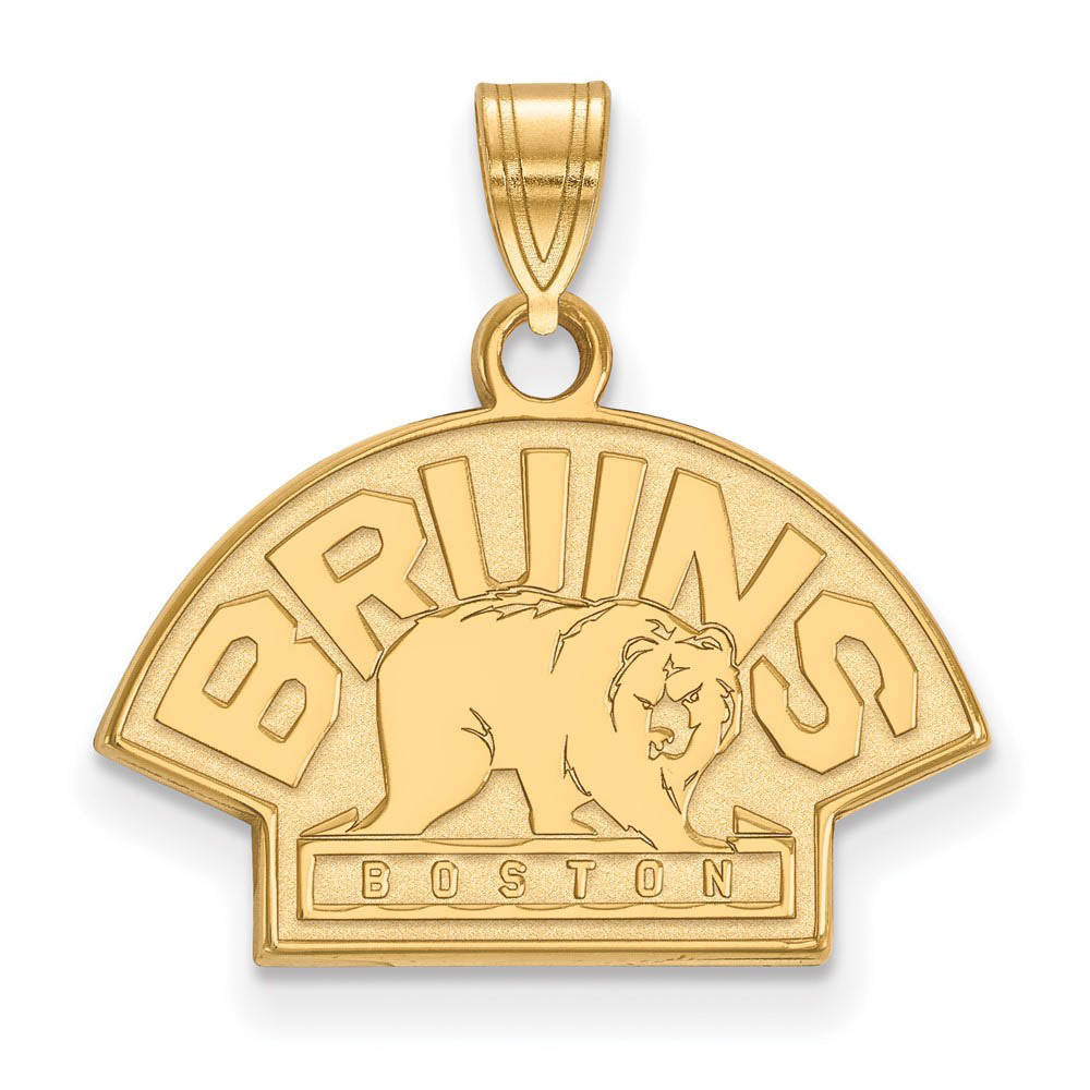 14k Yellow Gold NHL Boston Bruins Small Pendant, Item P29971 by The Black Bow Jewelry Co.