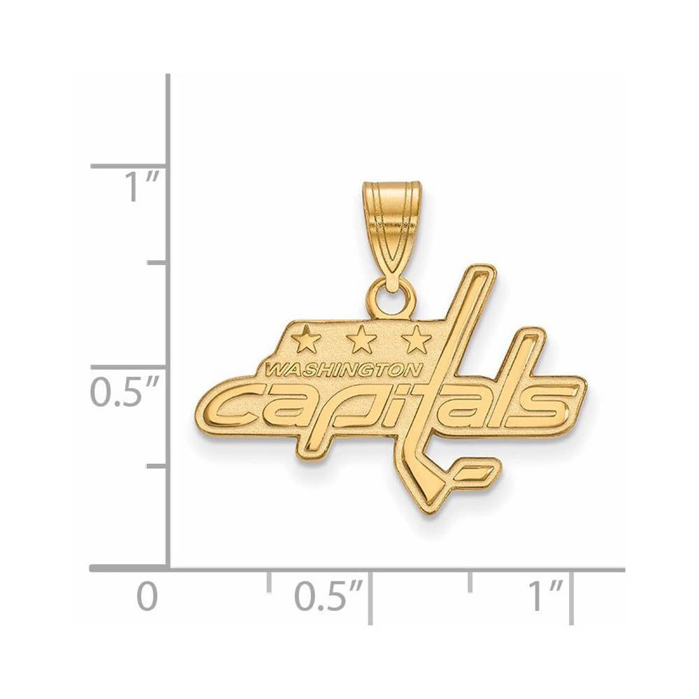 Alternate view of the 14k Yellow Gold NHL Washington Capitals Medium Pendant by The Black Bow Jewelry Co.